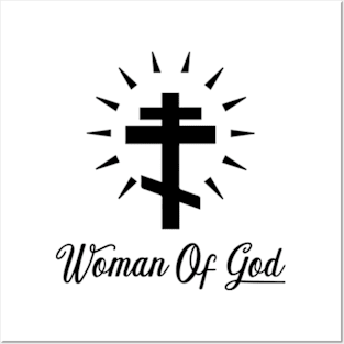 Woman Of God - Orthodox Cross - Black - Christian Series 12B Posters and Art